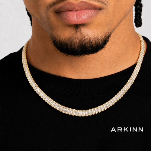 6MM Baguette Cut Iced Out Moissanite Tennis Chain