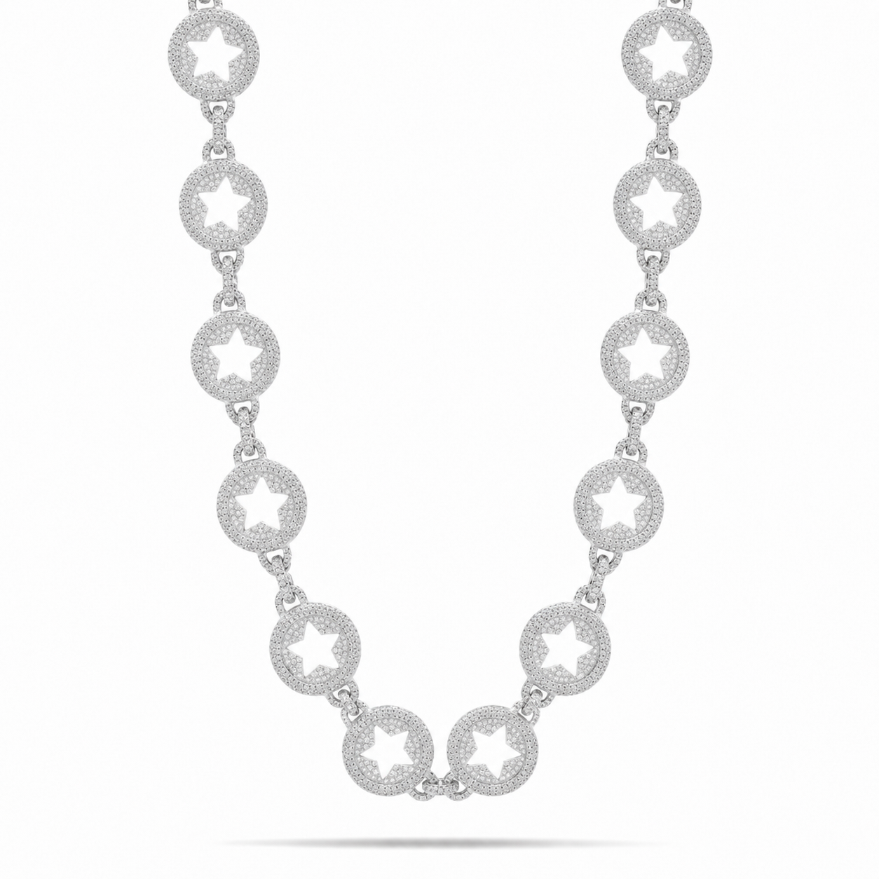 Hip hop style 20MM Star Cutout Iced Out Men's Chain