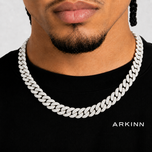 18MM Iced Out Cuban Link Moissanite Hip Hop Chain