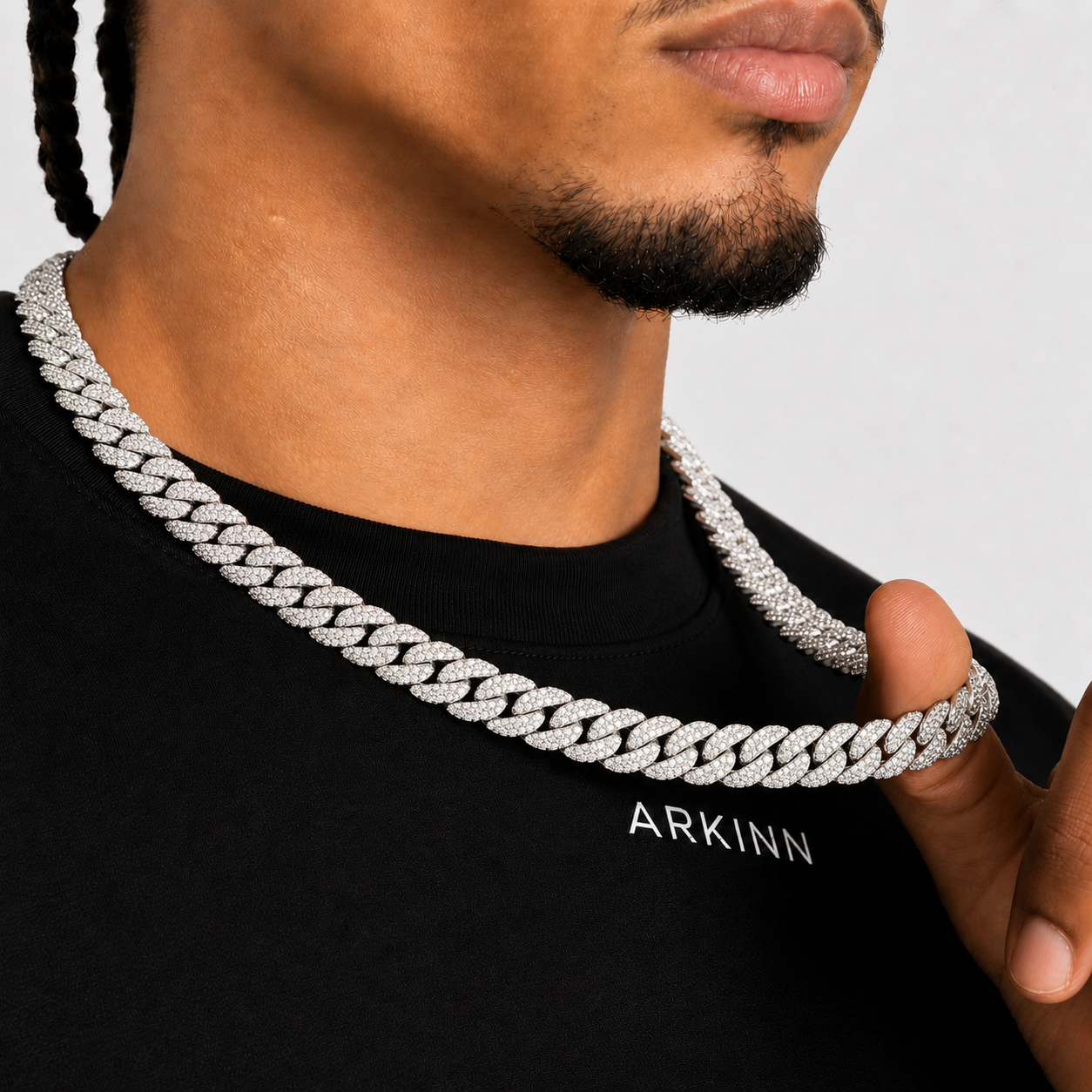 18MM Iced Out Cuban Link Moissanite Hip Hop Chain