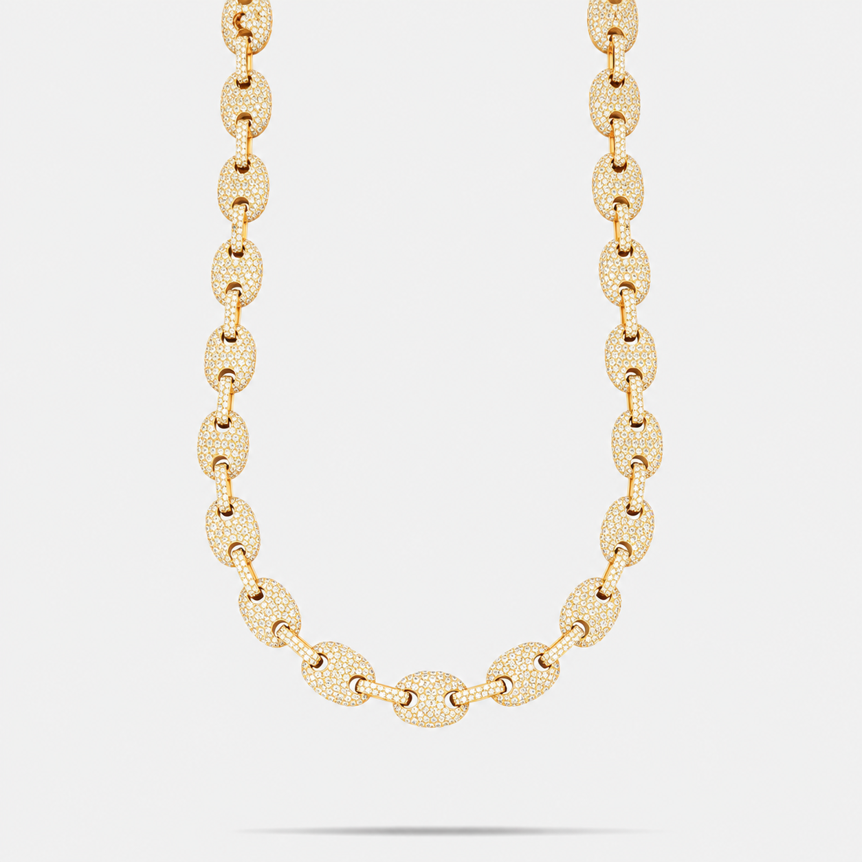 Men's Iced Out Oval Link Moissanite Chain