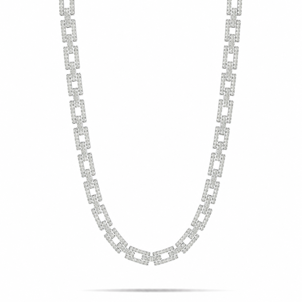 8MM Iced Out Bar Link Moissanite Chain