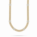 Men's 10MM Iced Out Cuban Link Flower Cluster Moissanite Chain