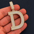 Iced Out D Letter Charm Pendant