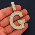 G Initial Pendant Iced Out Hip Hop Men