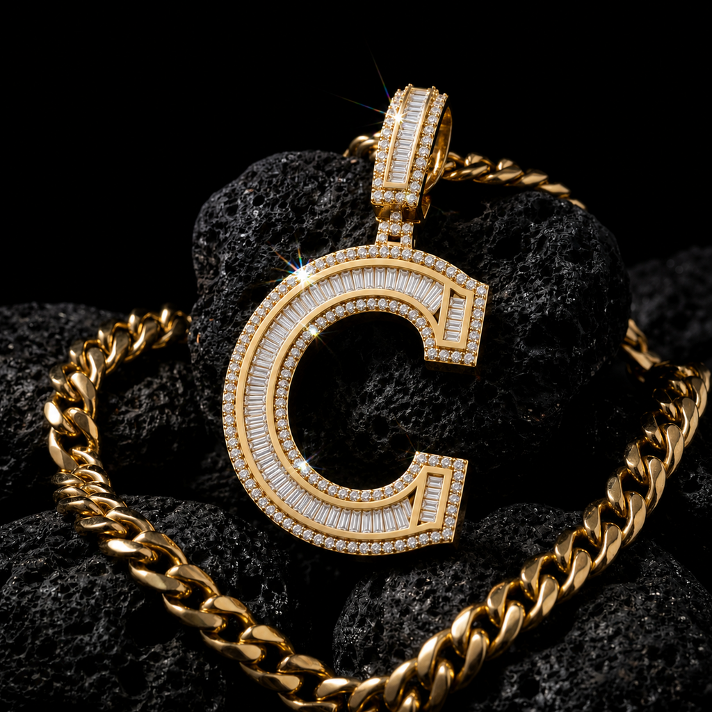 Custom C Letter Pendant for Men