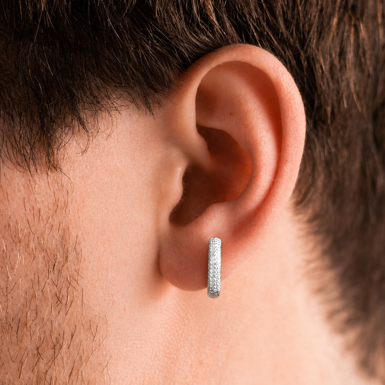 Pave Hoop Earrings for men