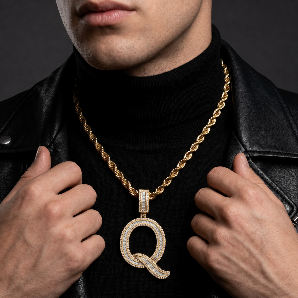 Custom Q Letter Pendant VVS Iced Out