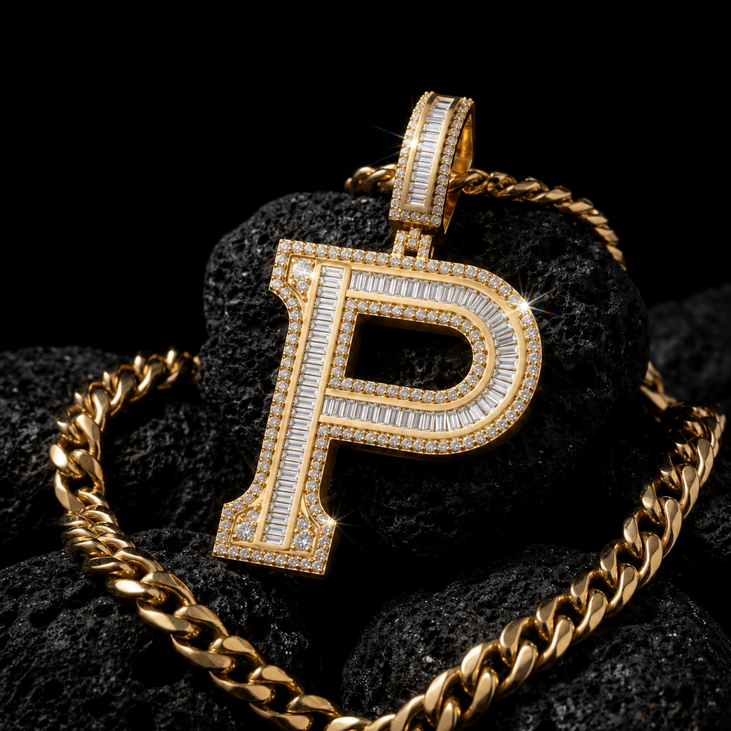 Custom P Initial Letter Pendant