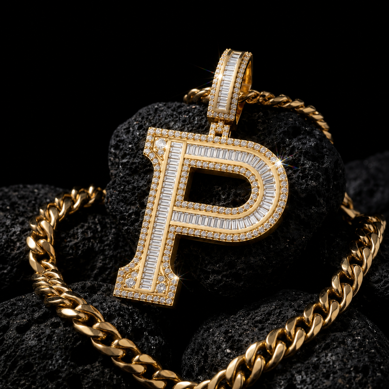 Custom P Initial Letter Pendant