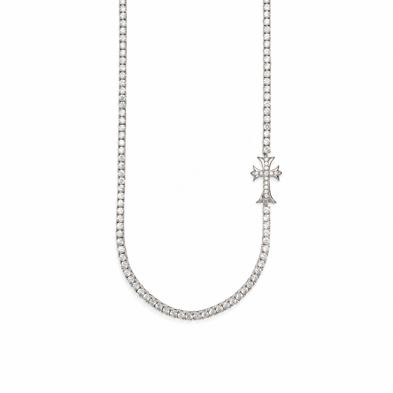 Men’s Vintage Cross Iced Out Tennis Chain