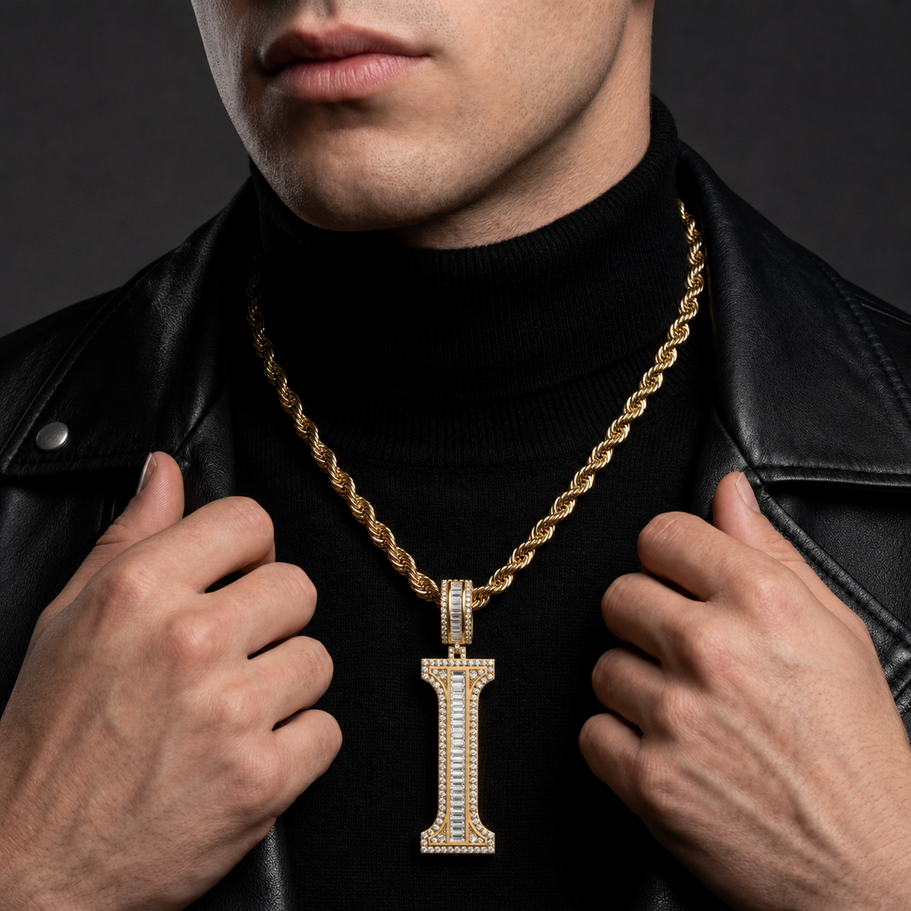 Custom I Letter Pendant VVS Iced Out