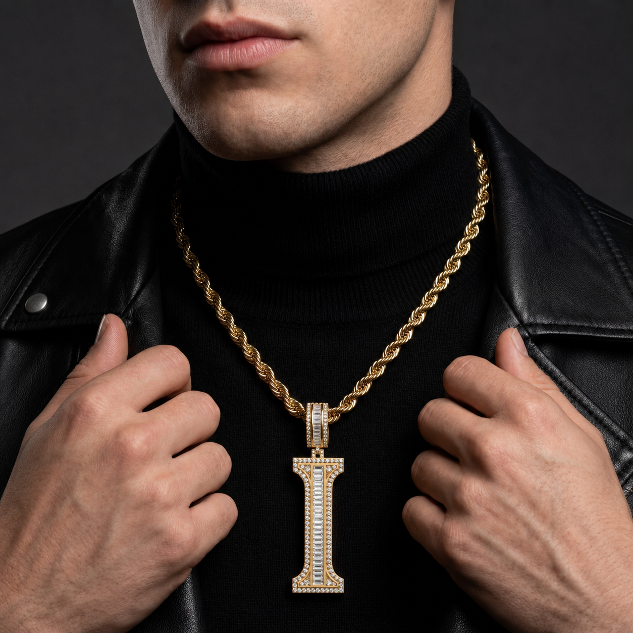 Custom I Letter Pendant VVS Iced Out