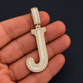 J Letter Pendant Iced Out VVS Men