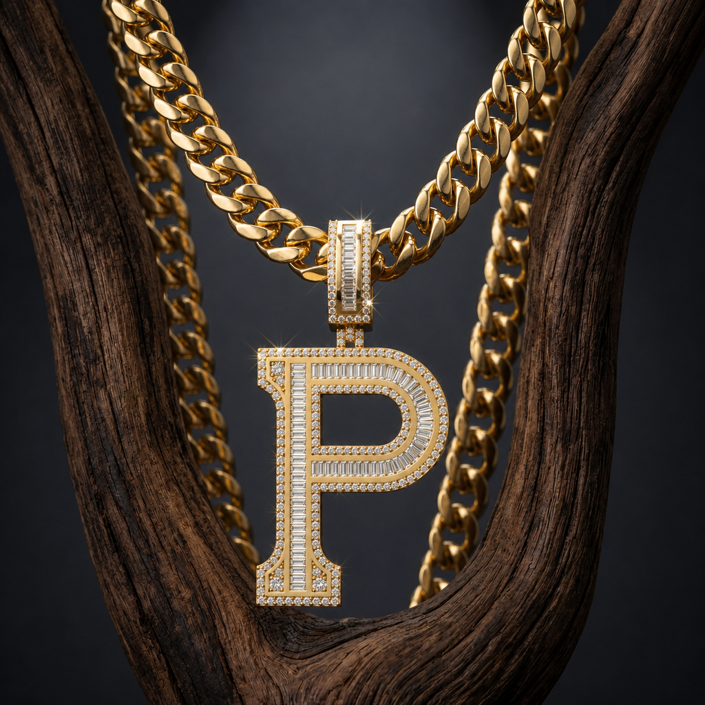 Custom P Initial Letter Pendant
