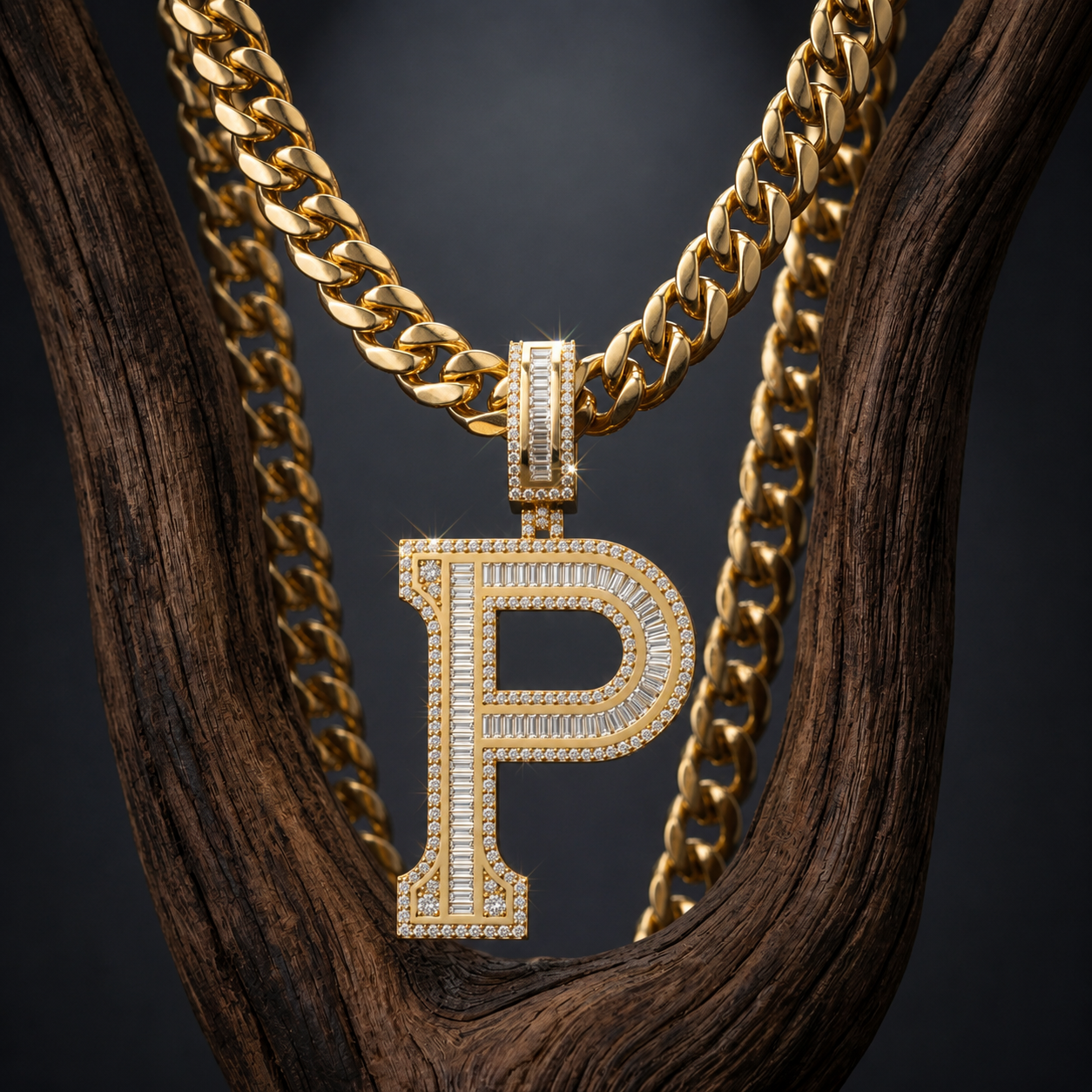 Custom P Initial Letter Pendant