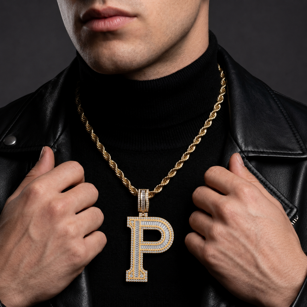 Custom P Initial Letter Pendant