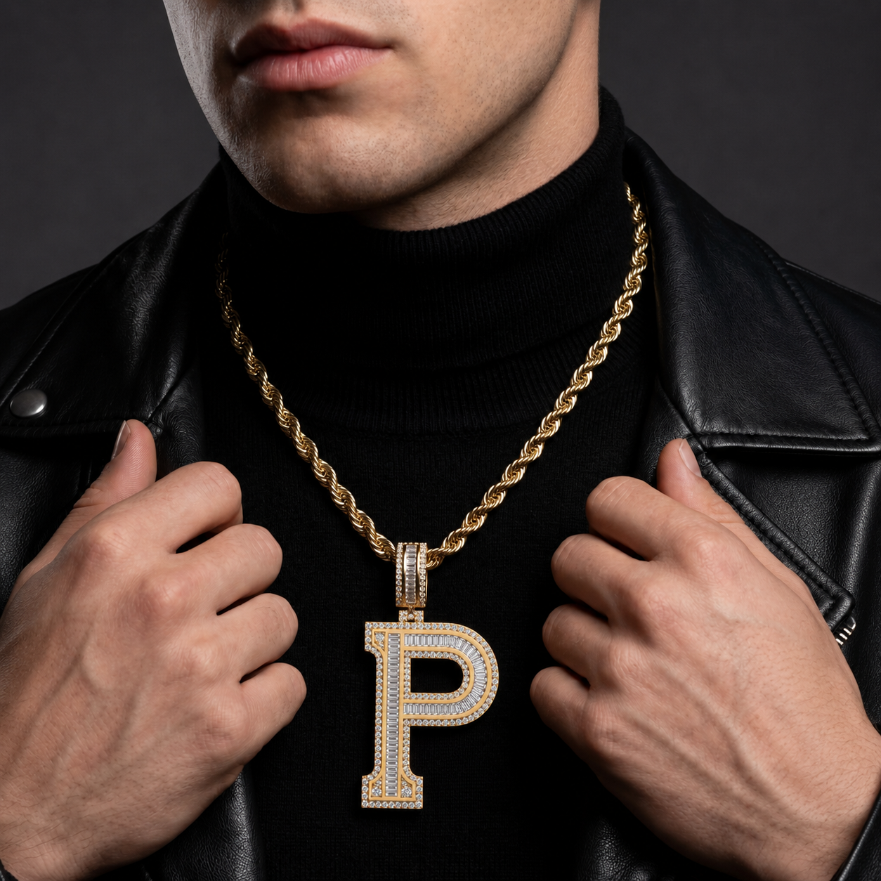 Custom P Initial Letter Pendant