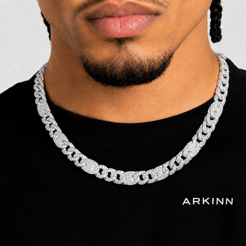 14K Gold Plated Iced Mariner Chain