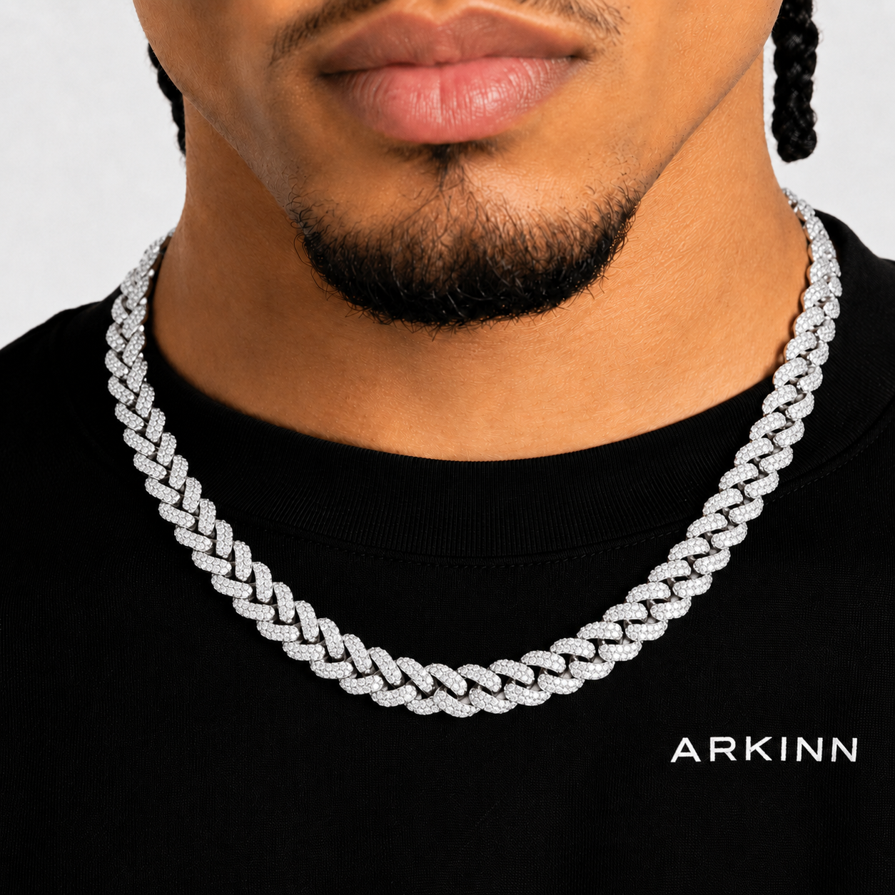 9MM Diamond Cuban Necklace in Solid 14K Gold