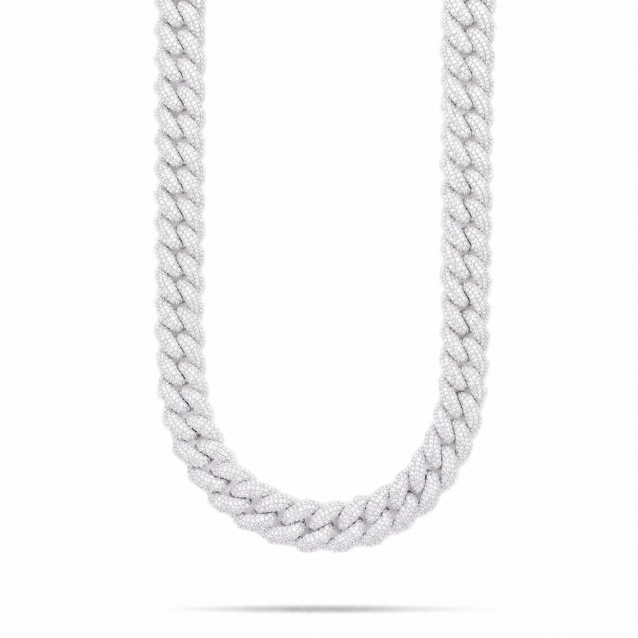14K Solid Gold Iced Out Cuban Chain 14MM