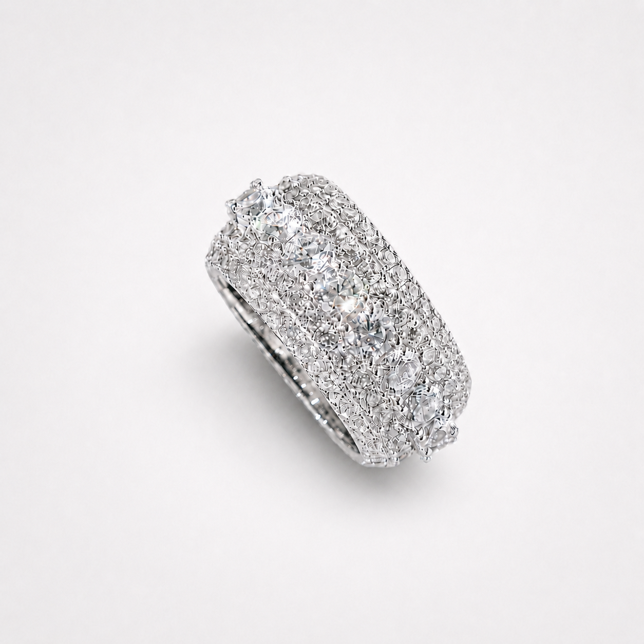 Full Iced Moissanite Statement Ring