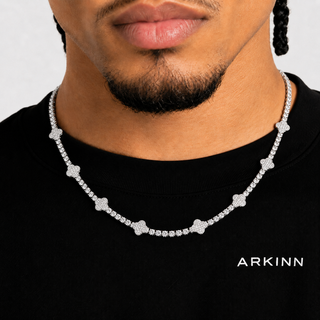 Clover Leaf Iced Out Tennis Chain – Luxury Necklace