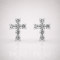 Iced Out Micro Cross Stud Earrings