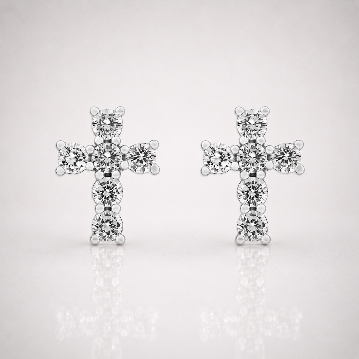Iced Out Micro Cross Stud Earrings