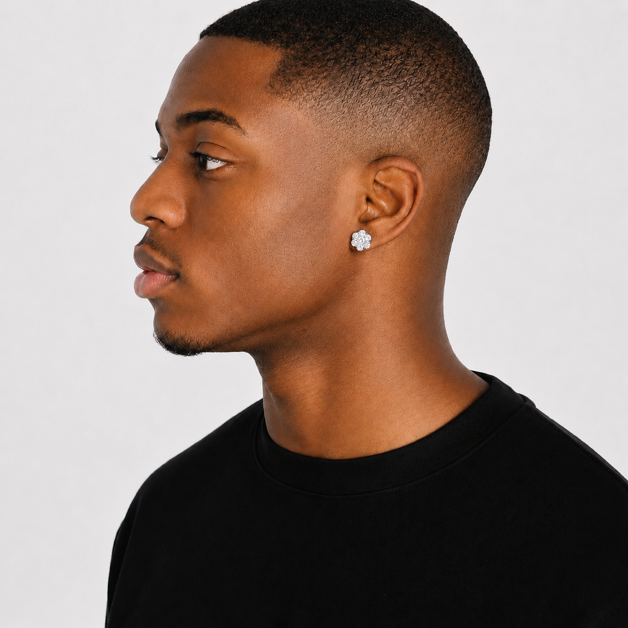 Men’s Daisy Earrings Iced Out