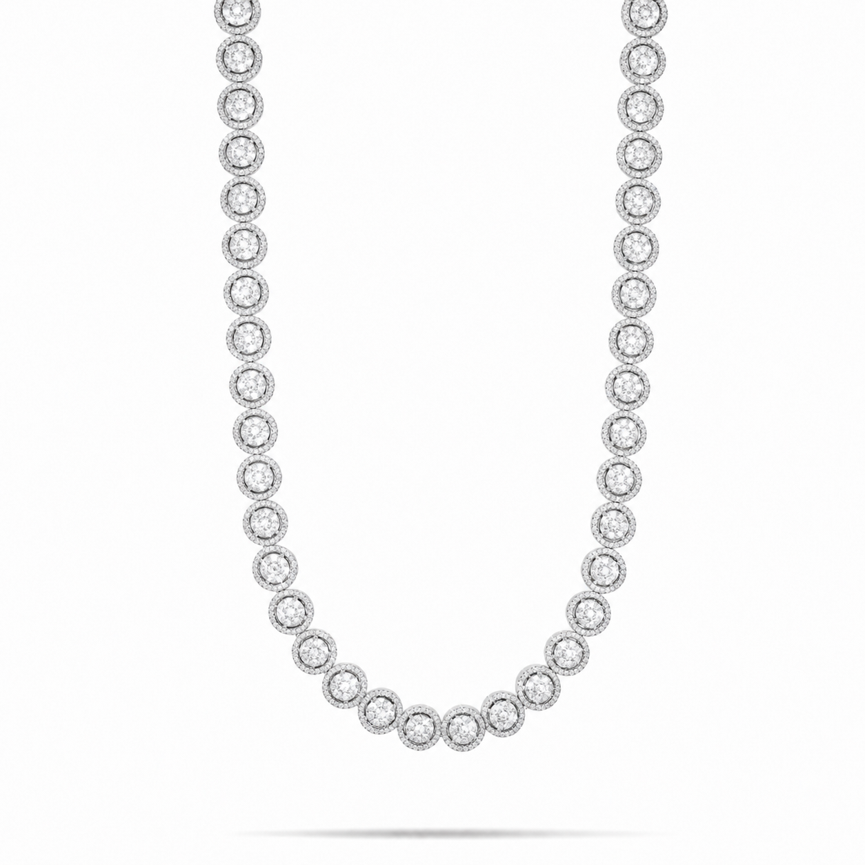10MM Iced Out Moissanite Bezel Tennis Chain – 14K Gold Tone