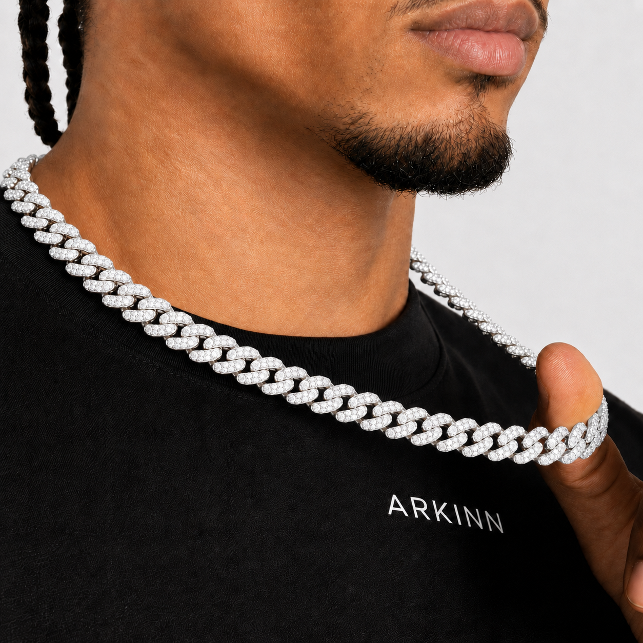 12MM VVS Moissanite Cuban Link Chain Gold Finish