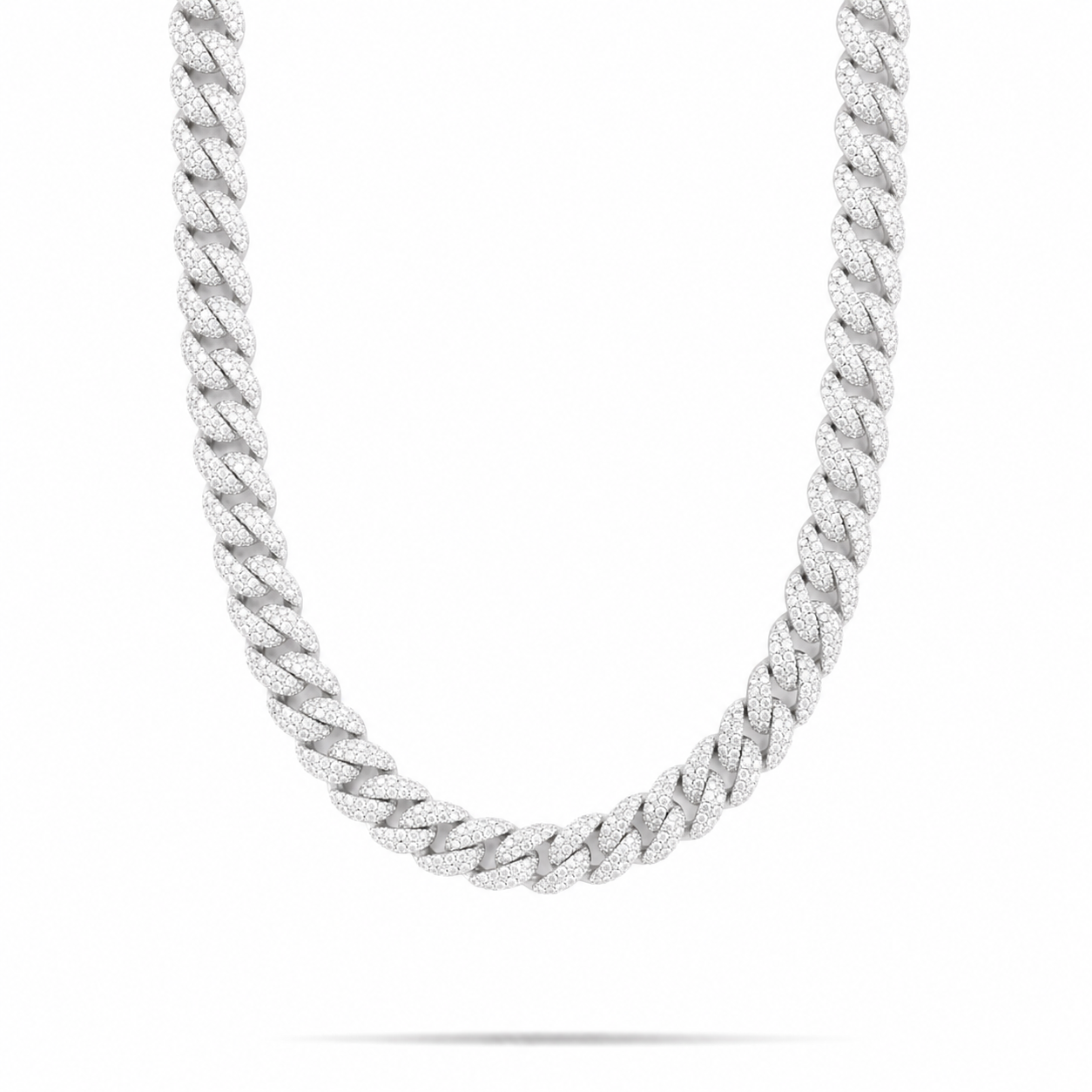 12MM Solid Gold Iced Diamond Cuban Link Chain