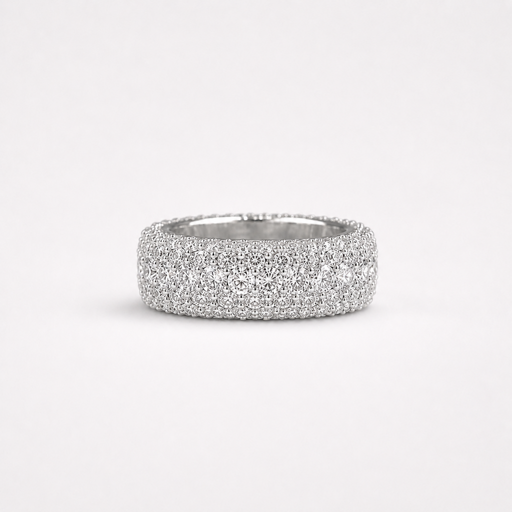 Full Iced Moissanite Statement Ring