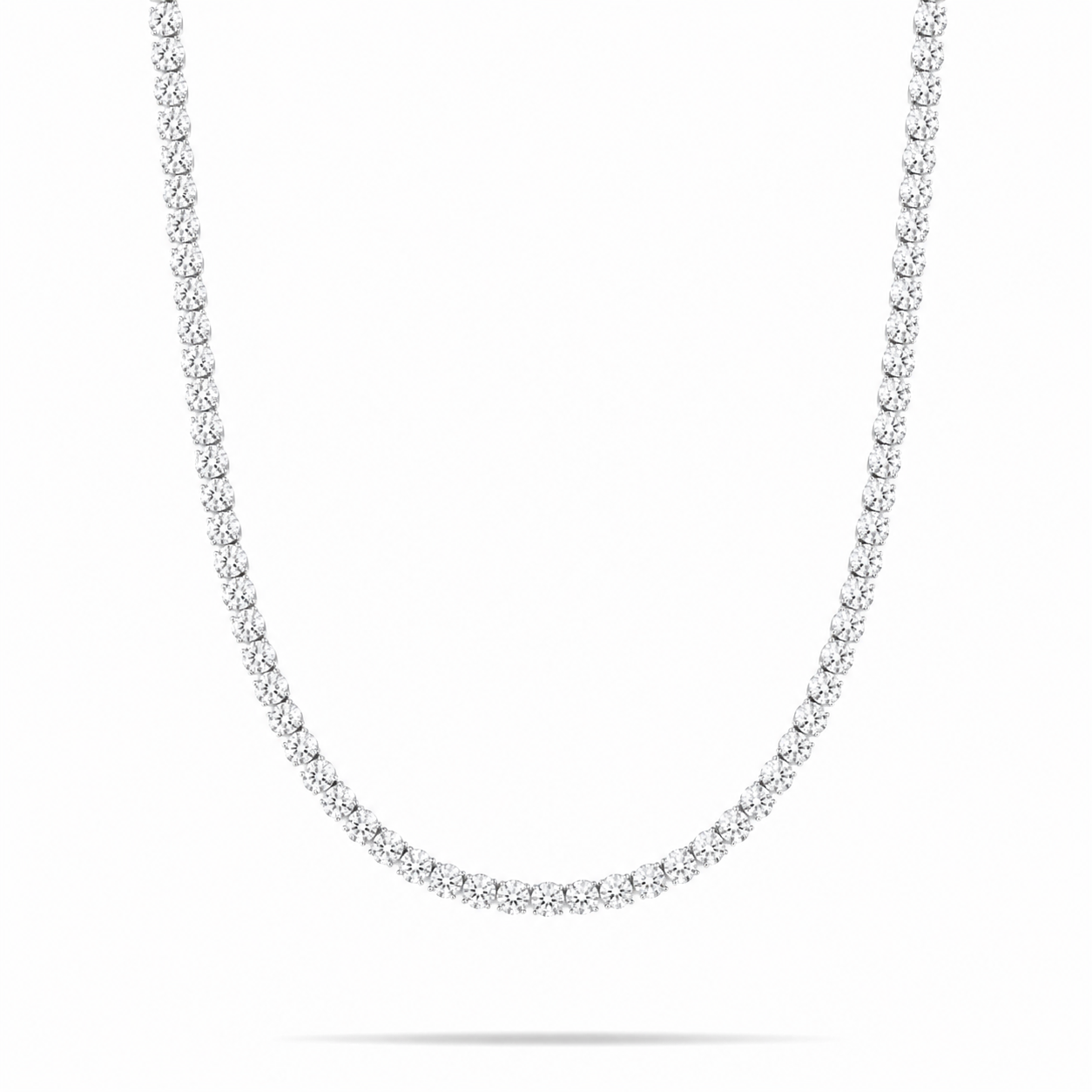 Men’s Diamond Tennis Necklace 6MM White Gold