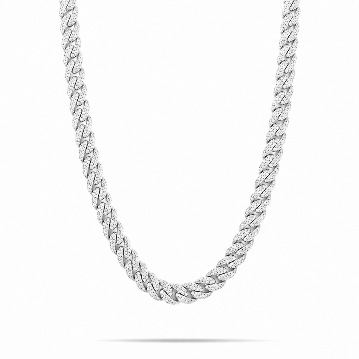 9MM Diamond Cuban Necklace in Solid 14K Gold