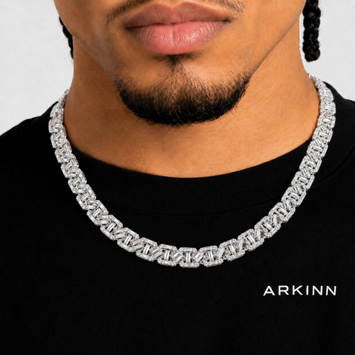 14K Gold Plated Baguette Mariner Link Chain