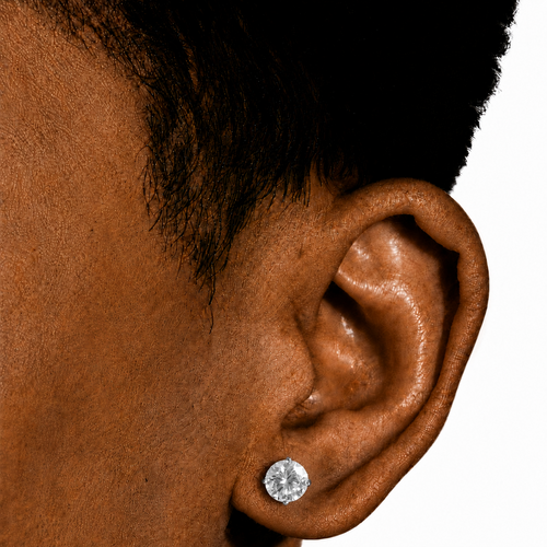 8mm Iced Round Stud Earrings