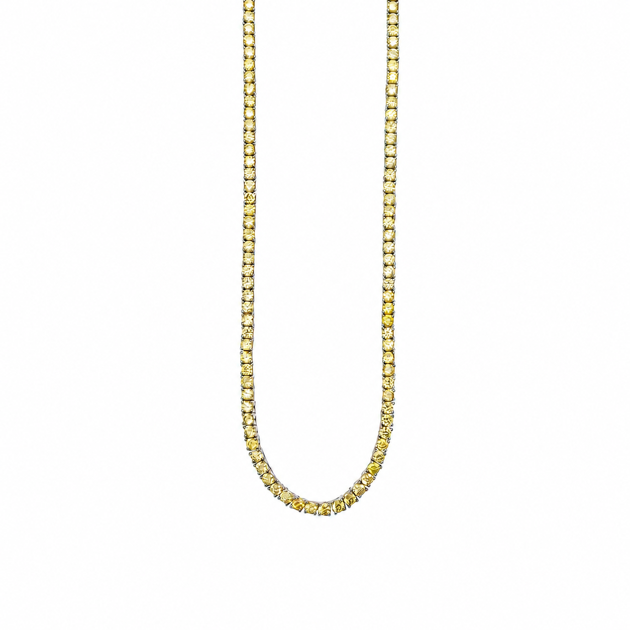 3mm Canary Yellow Iced Out Tennis Chain