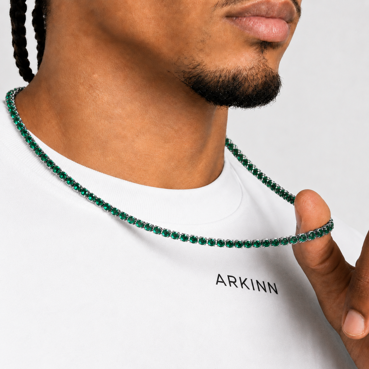 3MM Iced Out Emerald Tennis Chain
