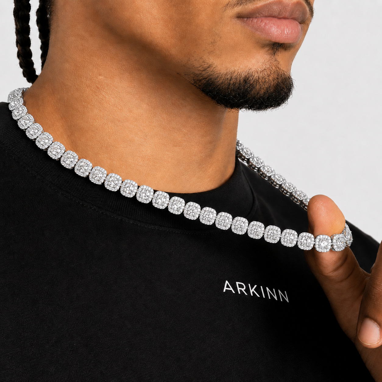 Men’s Cluster Iced Out Tennis Chain