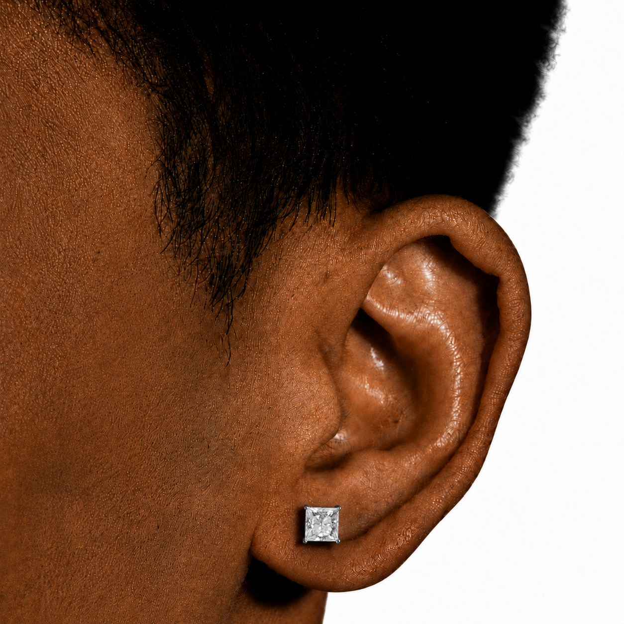 Iced Out Princess Cut Earrings 7mm