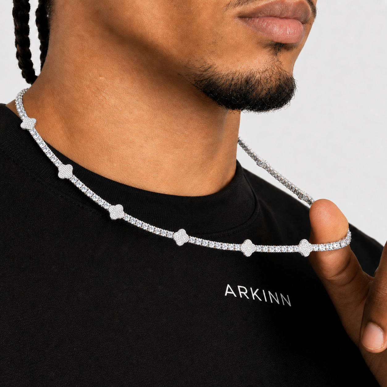 Clover Leaf Iced Out Tennis Chain – Luxury Necklace