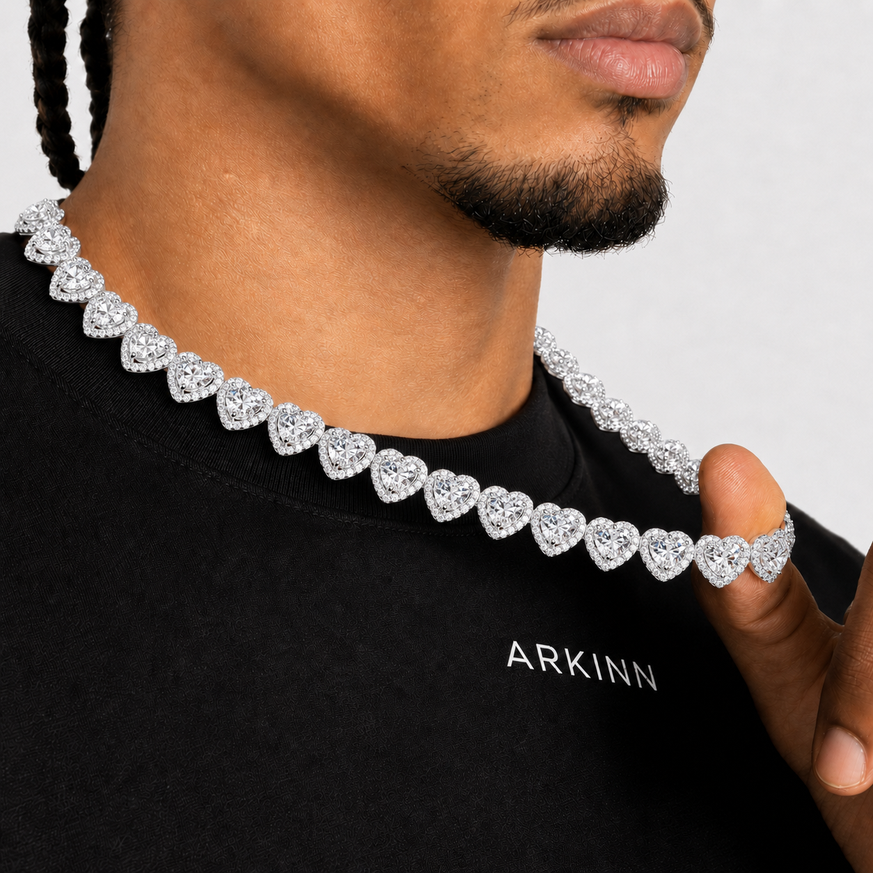 10mm Iced Out Heart Tennis Chain