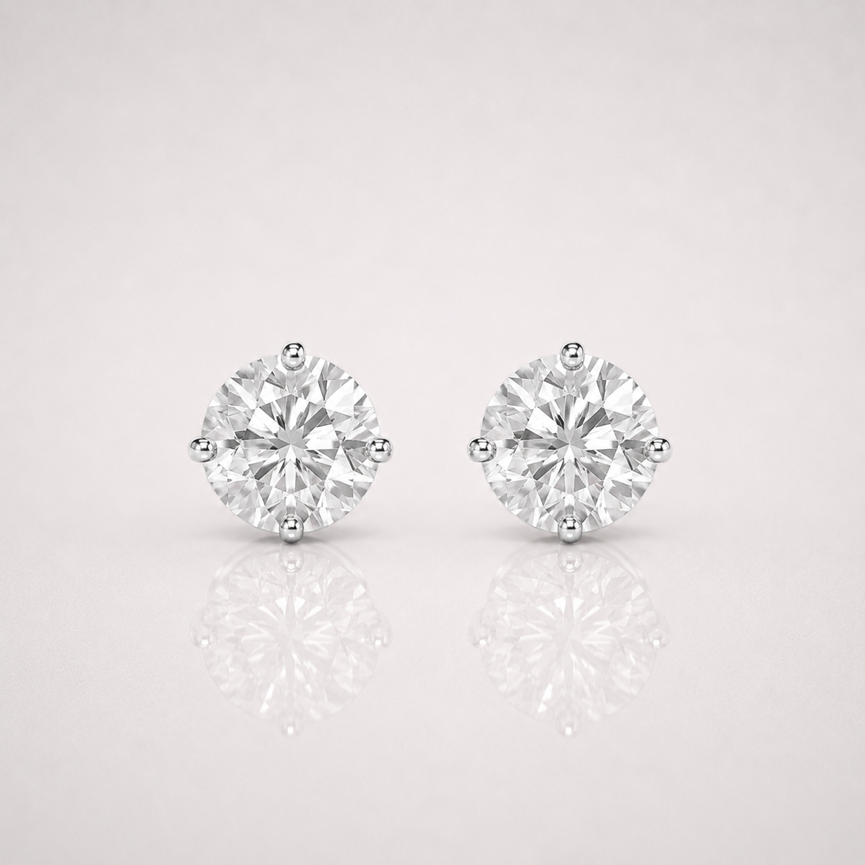 8mm Iced Round Stud Earrings