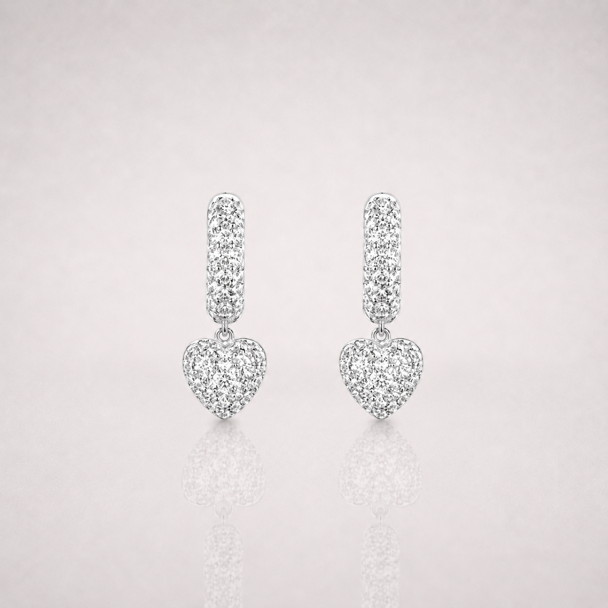 Heart Shape Iced Out Earrings for Men