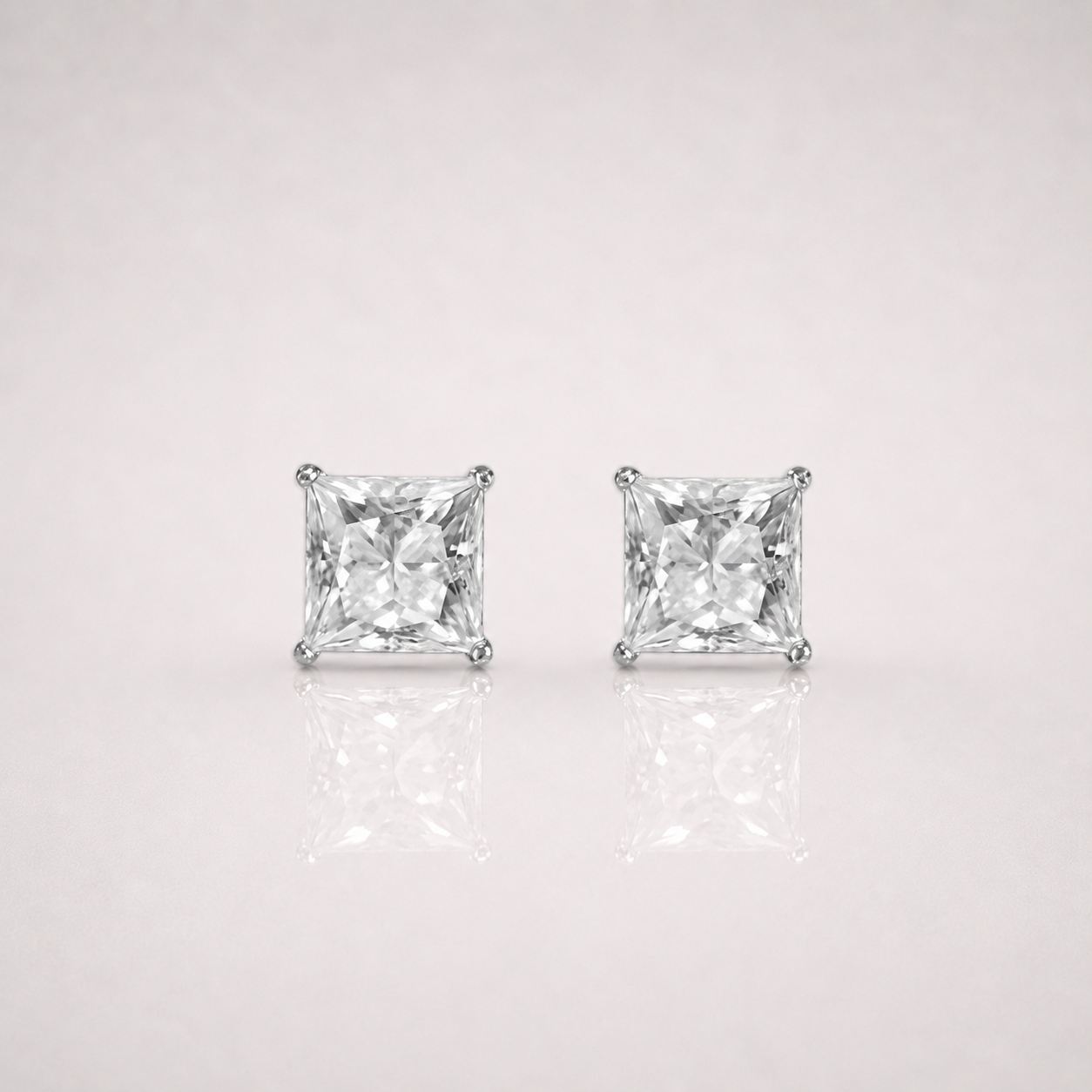 Iced Out Princess Cut Earrings 7mm