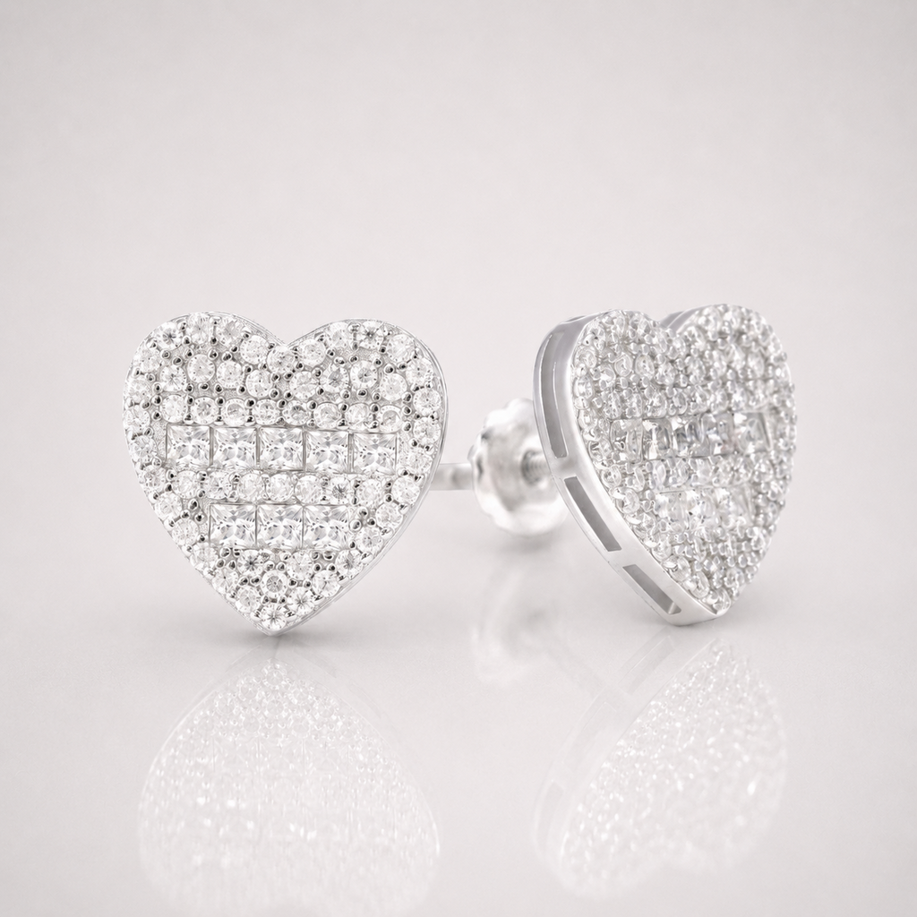 VVS Semi Marquise Heart Earrings