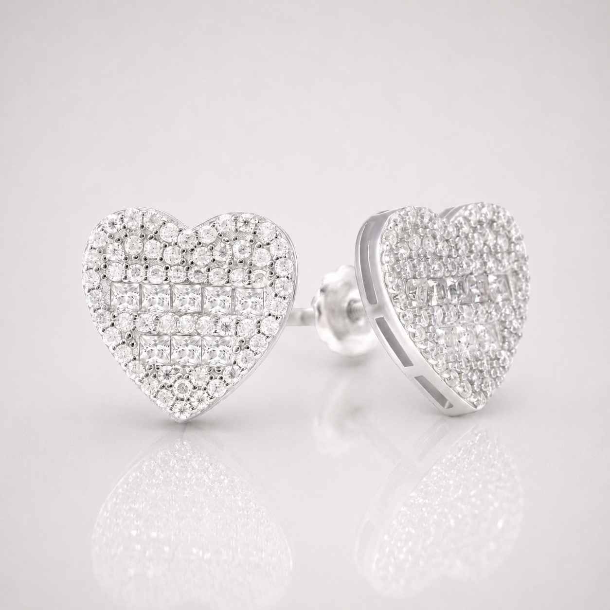 VVS Semi Marquise Heart Earrings