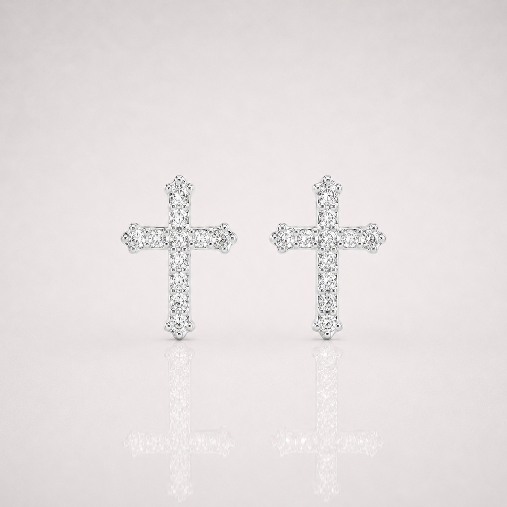 Hip Hop Cross Stud Earrings